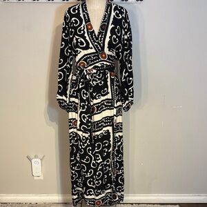 ZARA NWot Chic Black and White Wrap Dress XL